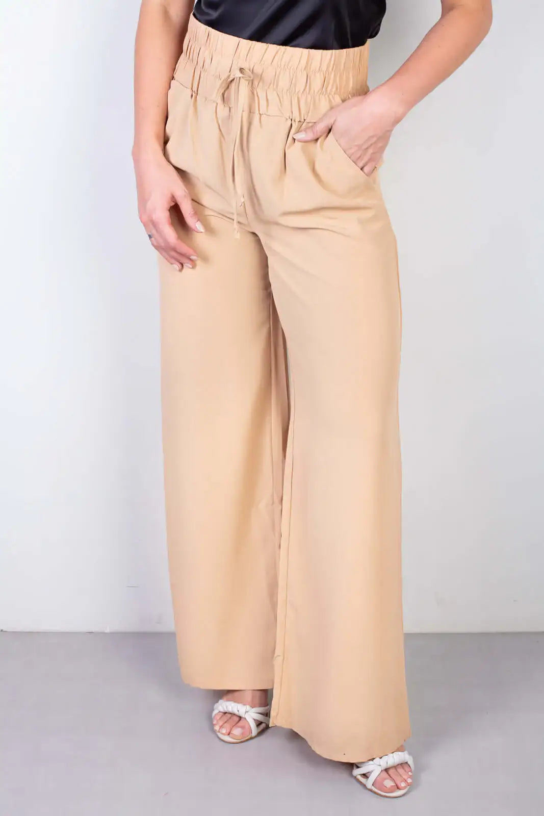 Calça feminina pantalona com elástico 51129 - Enluaze