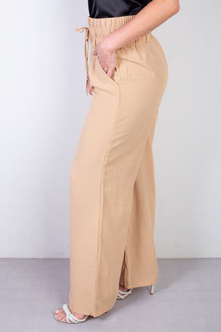 Calça feminina pantalona com elástico 51129