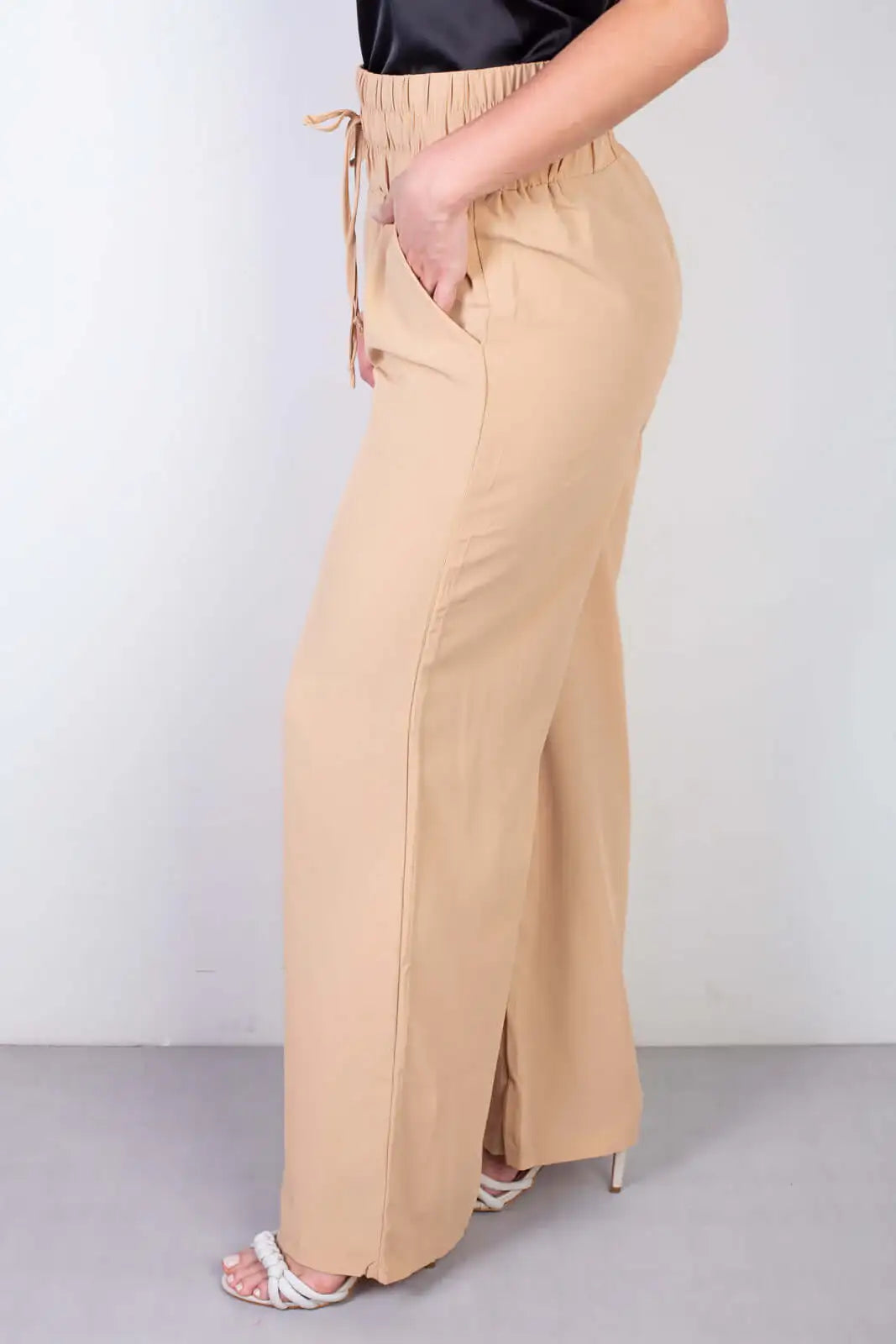 Calça feminina pantalona com elástico 51129 - Enluaze