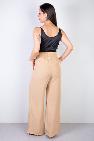 Calça feminina pantalona com elástico 51129