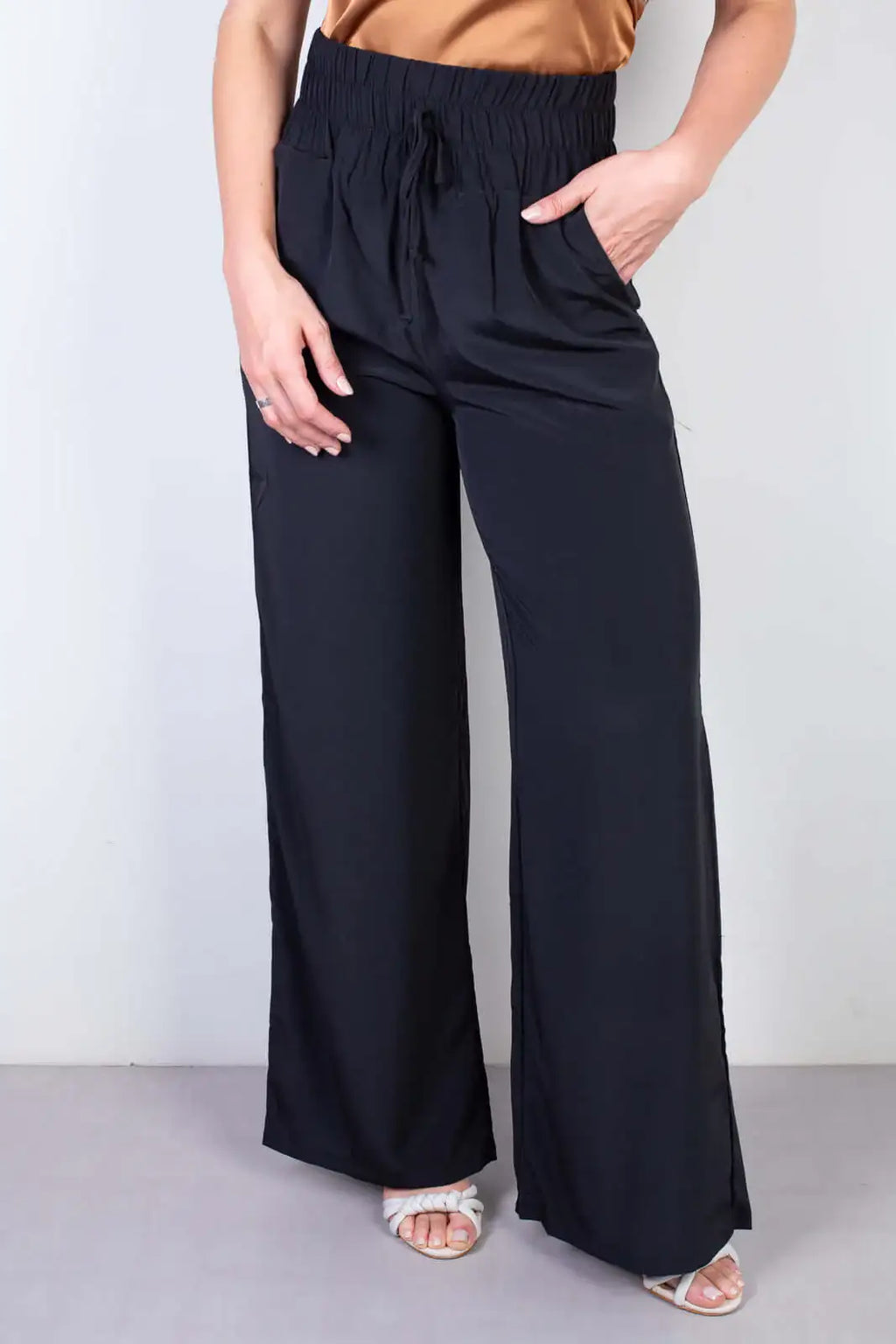 Calça feminina pantalona com elástico 51129 - Enluaze