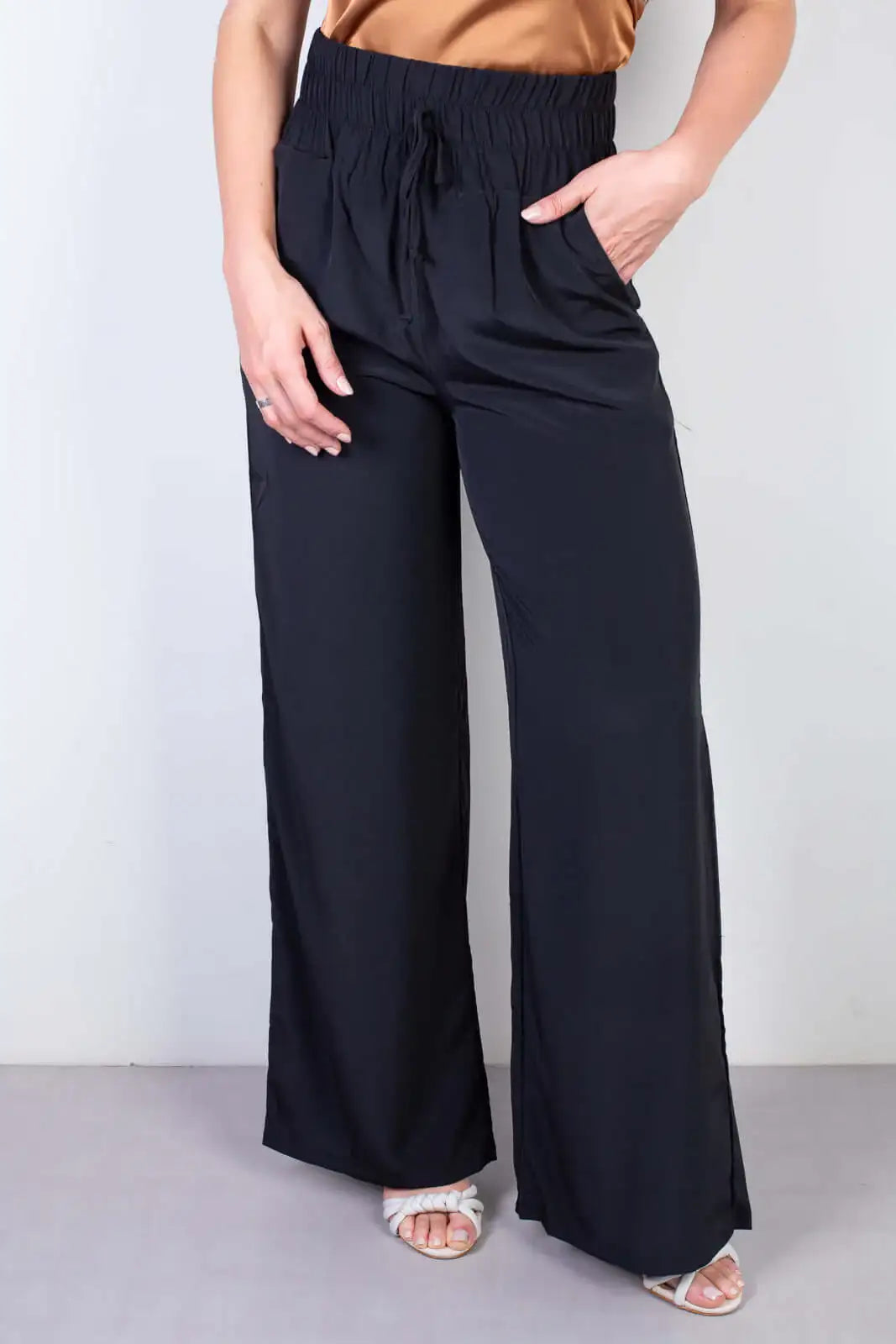 Calça feminina pantalona com elástico 51129 - Enluaze