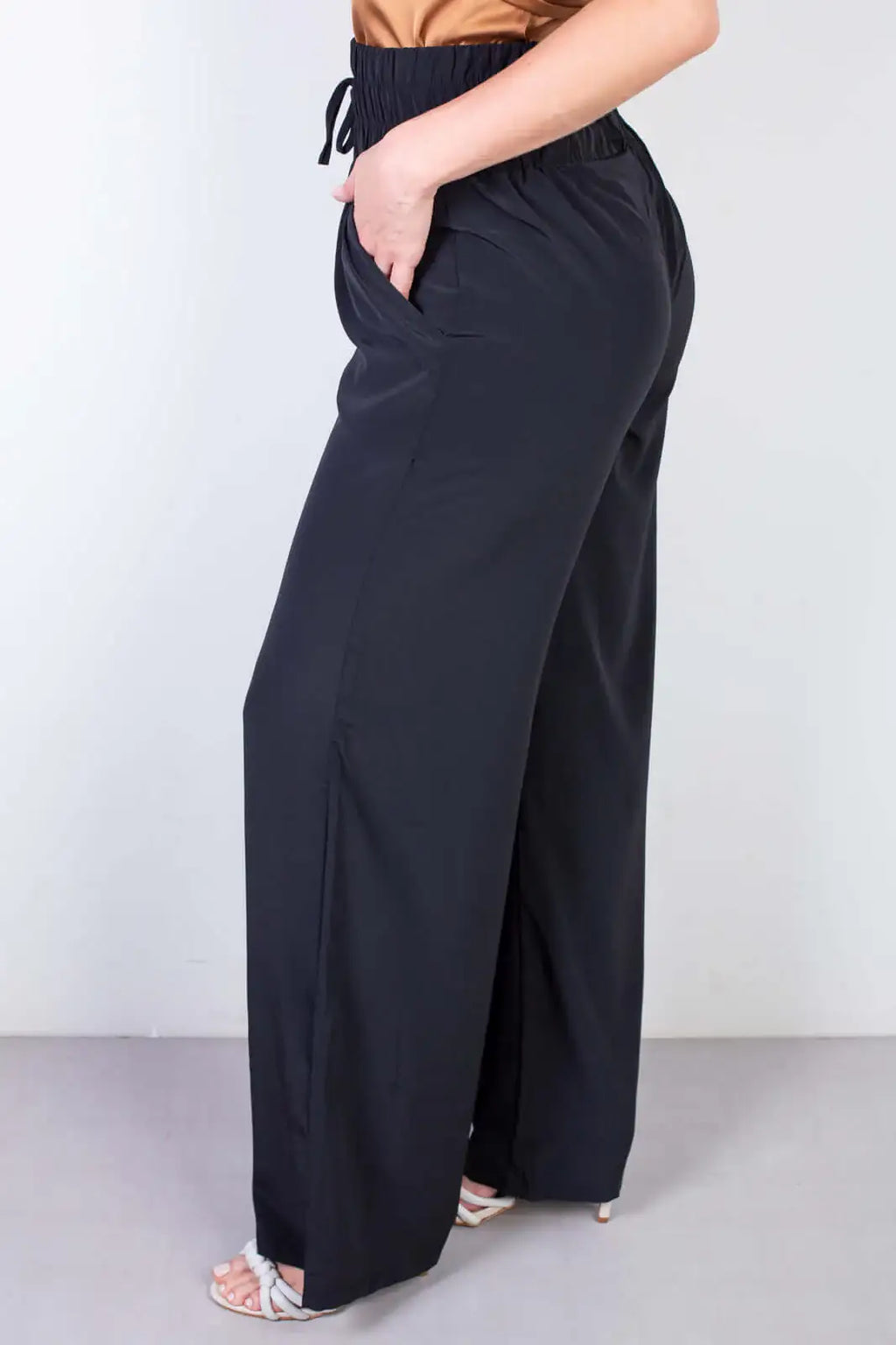 Calça feminina pantalona com elástico 51129 - Enluaze