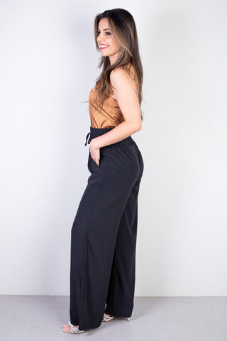 Calça feminina pantalona com elástico 51129