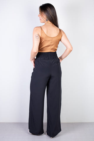 Calça feminina pantalona com elástico 51129