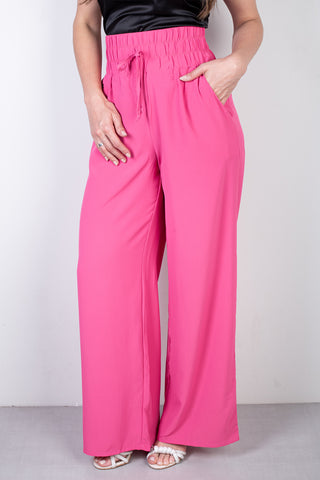 Calça feminina pantalona com elástico 51129