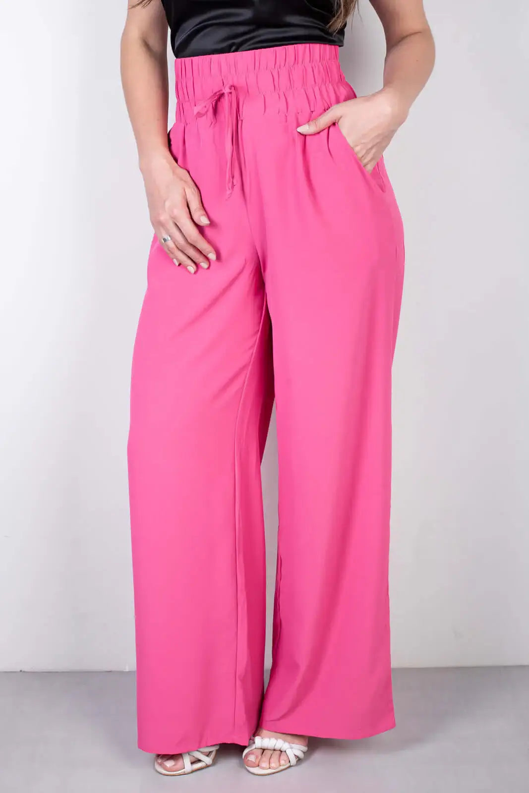 Calça feminina pantalona com elástico 51129 - Enluaze