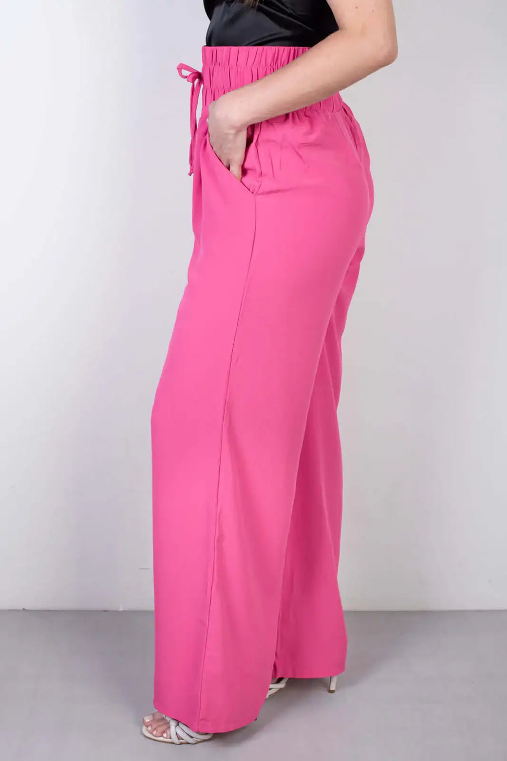 Calça feminina pantalona com elástico 51129 - Enluaze