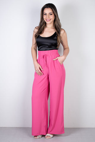 Calça feminina pantalona com elástico 51129