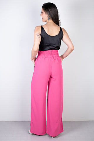 Calça feminina pantalona com elástico 51129