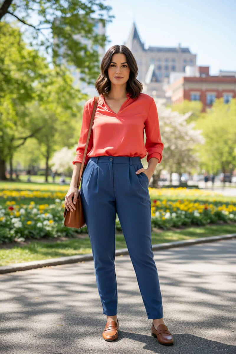 Calça reta feminina alfaiataria 51178