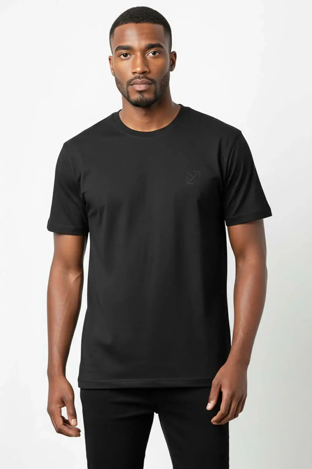 Camiseta lisa masculina reta manga curta com elastano 59016 - Enluaze