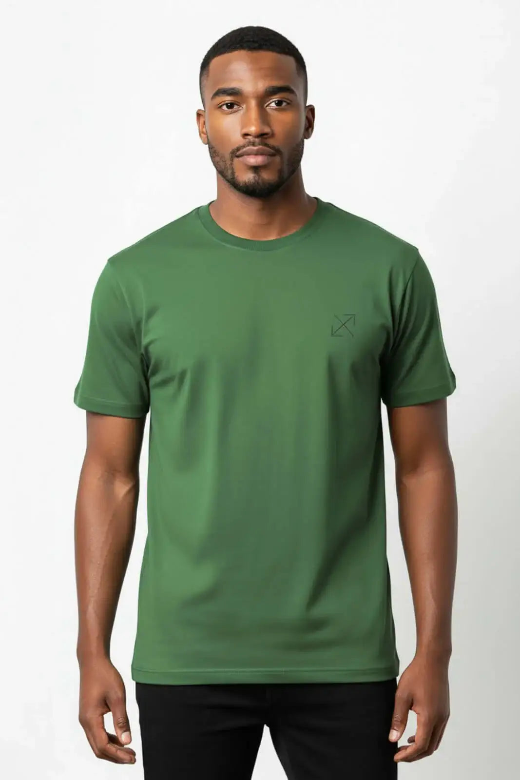 Camiseta lisa masculina reta manga curta com elastano 59016 - Enluaze