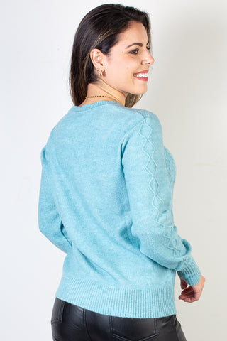 Casaco de malha feminino com botões 61567