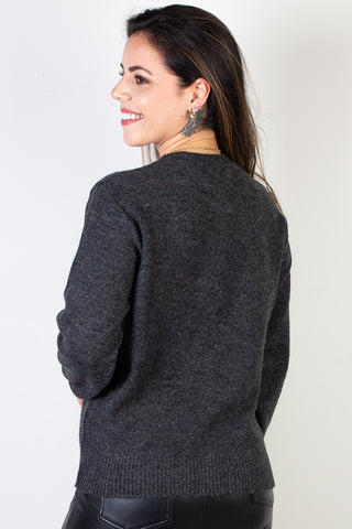 Casaco de malha feminino com botões 61567