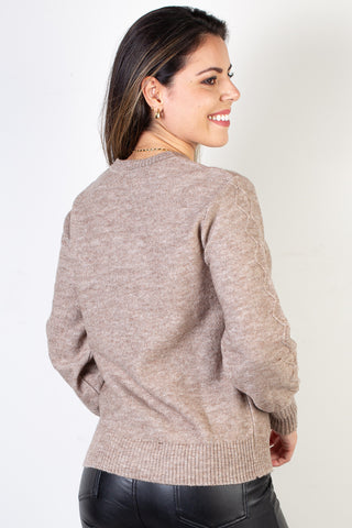 Casaco de malha feminino com botões 61567
