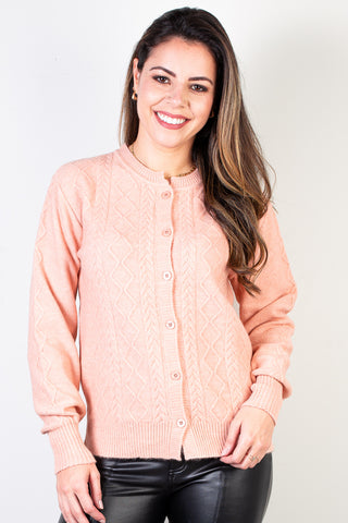 Casaco de malha feminino com botões 61567
