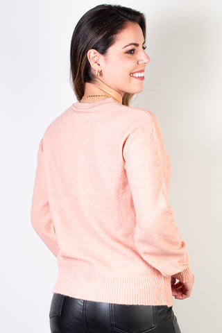 Casaco de malha feminino com botões 61567