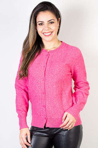 Casaco de malha feminino com botões 61567
