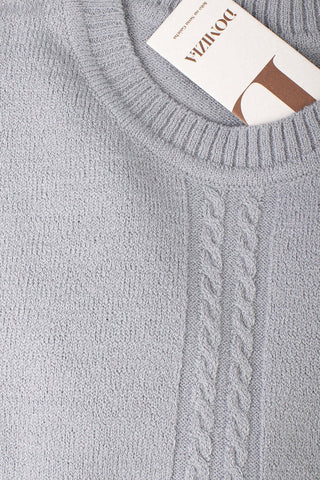 Blusa de malha feminina detalhe tranças 61590 - Enluaze - Vestuário e Acessórios em Couro Legítimo