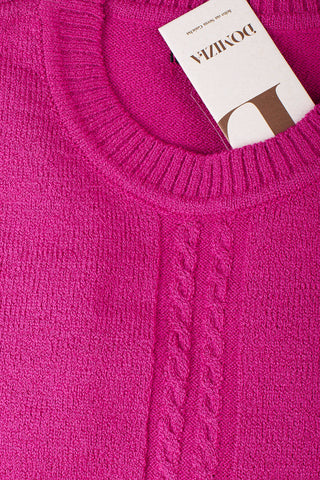 Blusa de malha feminina detalhe tranças 61590 - Enluaze - Vestuário e Acessórios em Couro Legítimo