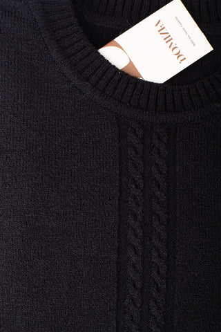 Blusa de malha feminina detalhe tranças 61590 - Enluaze - Vestuário e Acessórios em Couro Legítimo