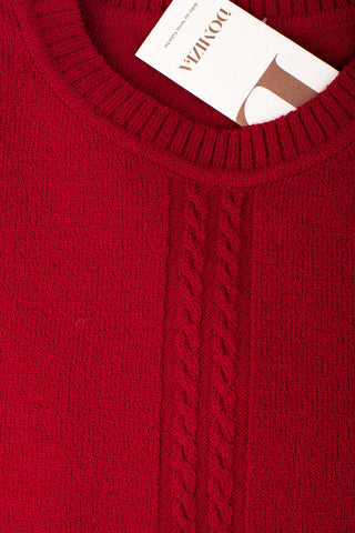 Blusa de malha feminina detalhe tranças 61590 - Enluaze - Vestuário e Acessórios em Couro Legítimo