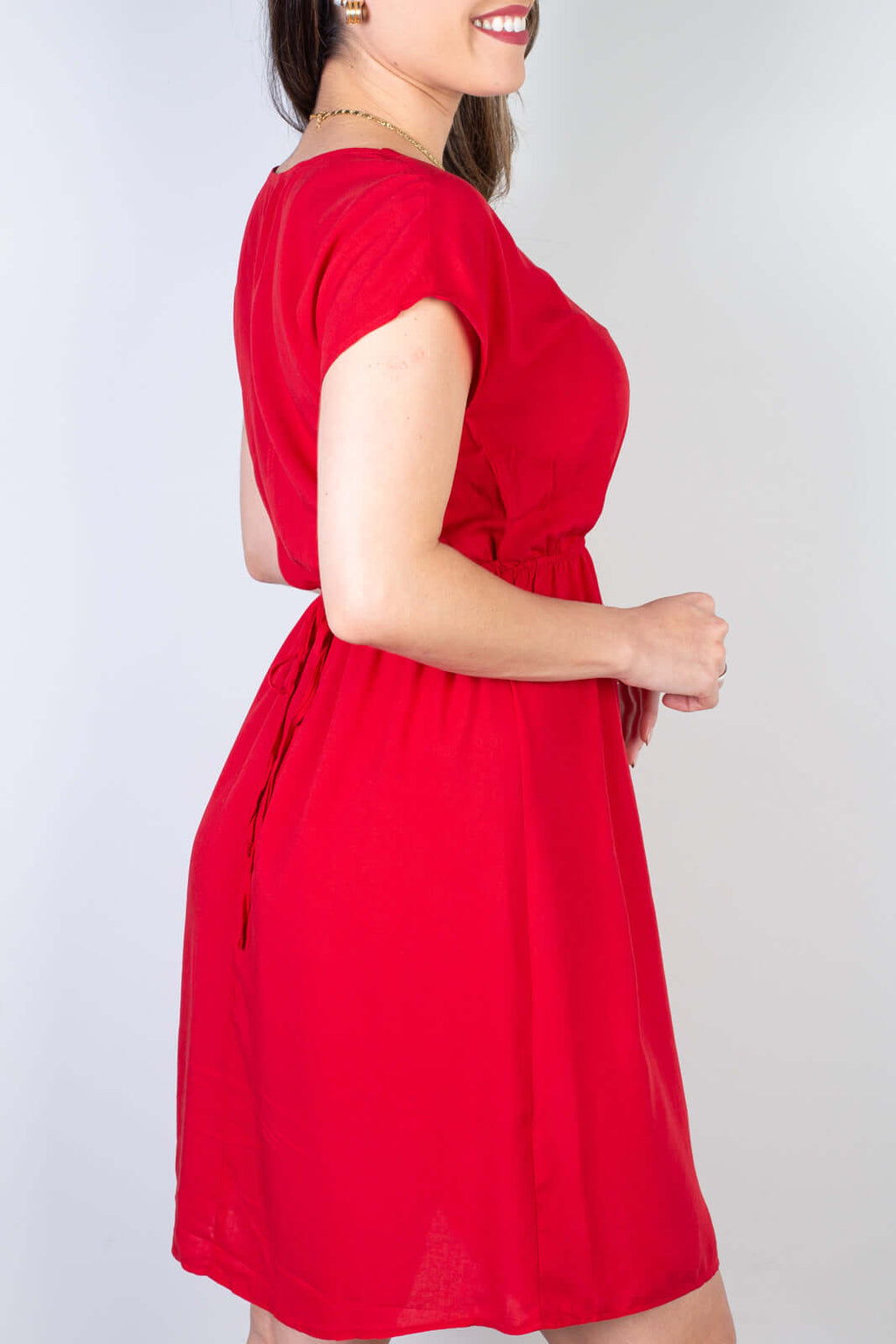 Vestido curto feminino com elástico 51156 - Enluaze