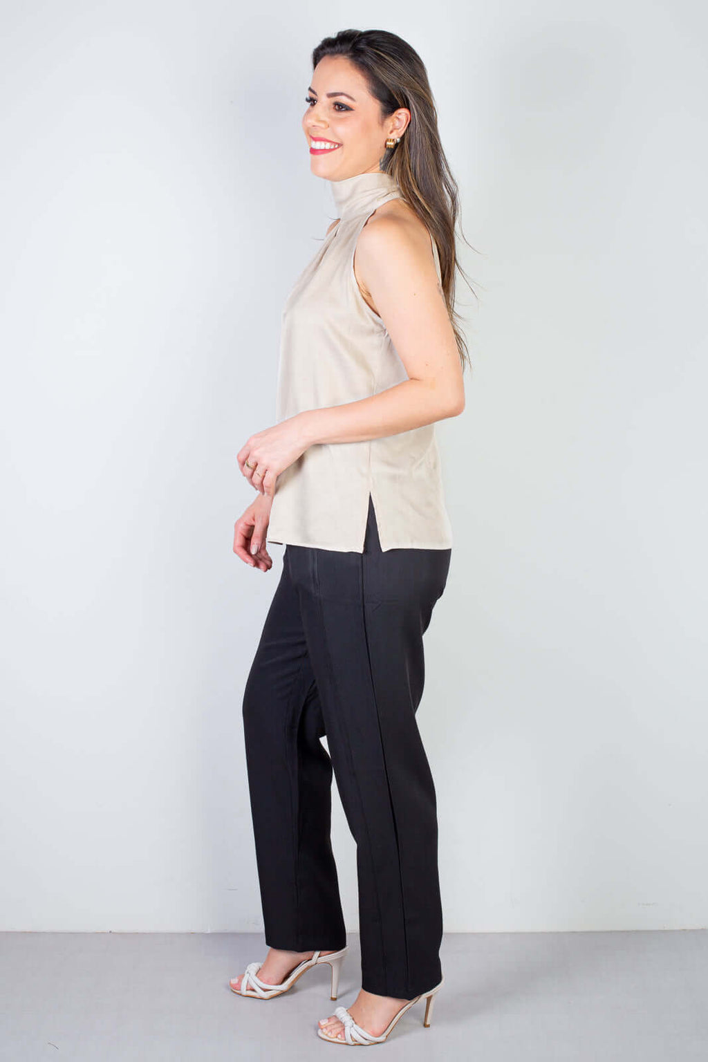 Blusa feminina gola alta decote halter neck 51255 - Enluaze