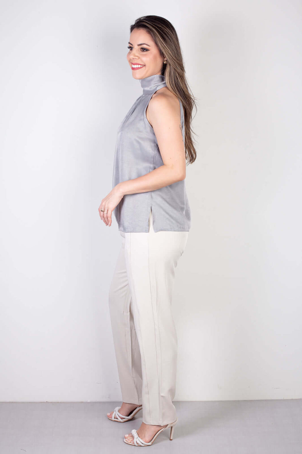 Blusa feminina gola alta decote halter neck 51255 - Enluaze