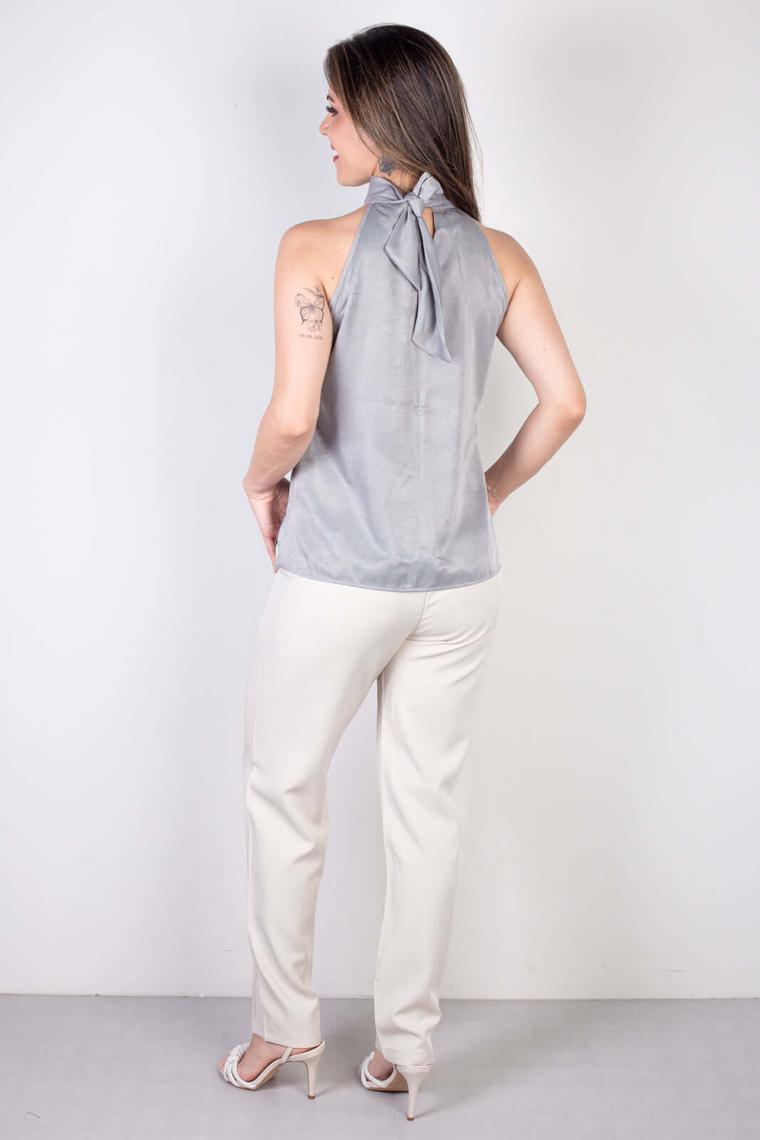 Blusa feminina gola alta decote halter neck 51255 - Enluaze