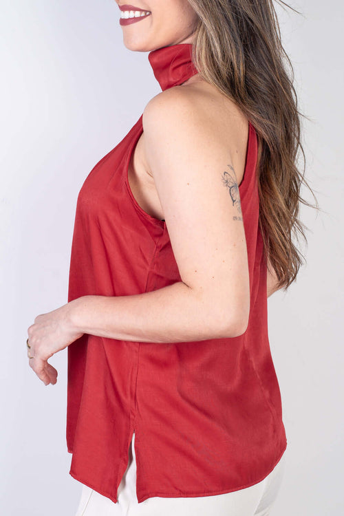 Blusa feminina gola alta decote halter neck 51255 - Enluaze