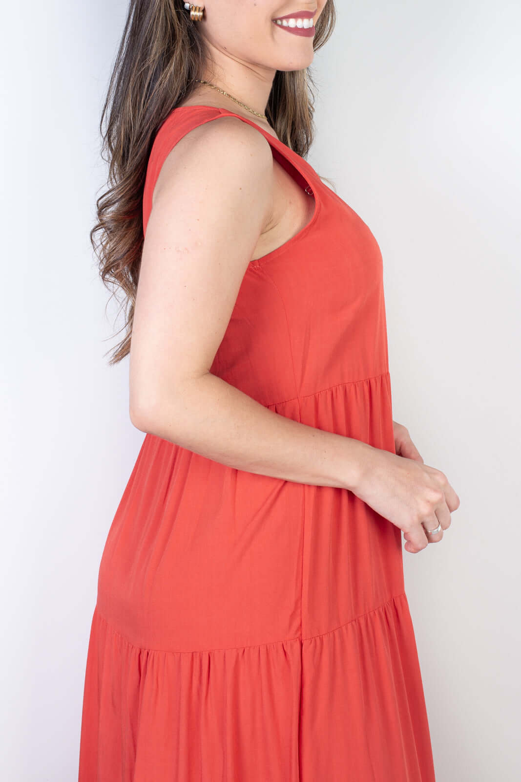 Vestido midi regata babados 51290 - Enluaze