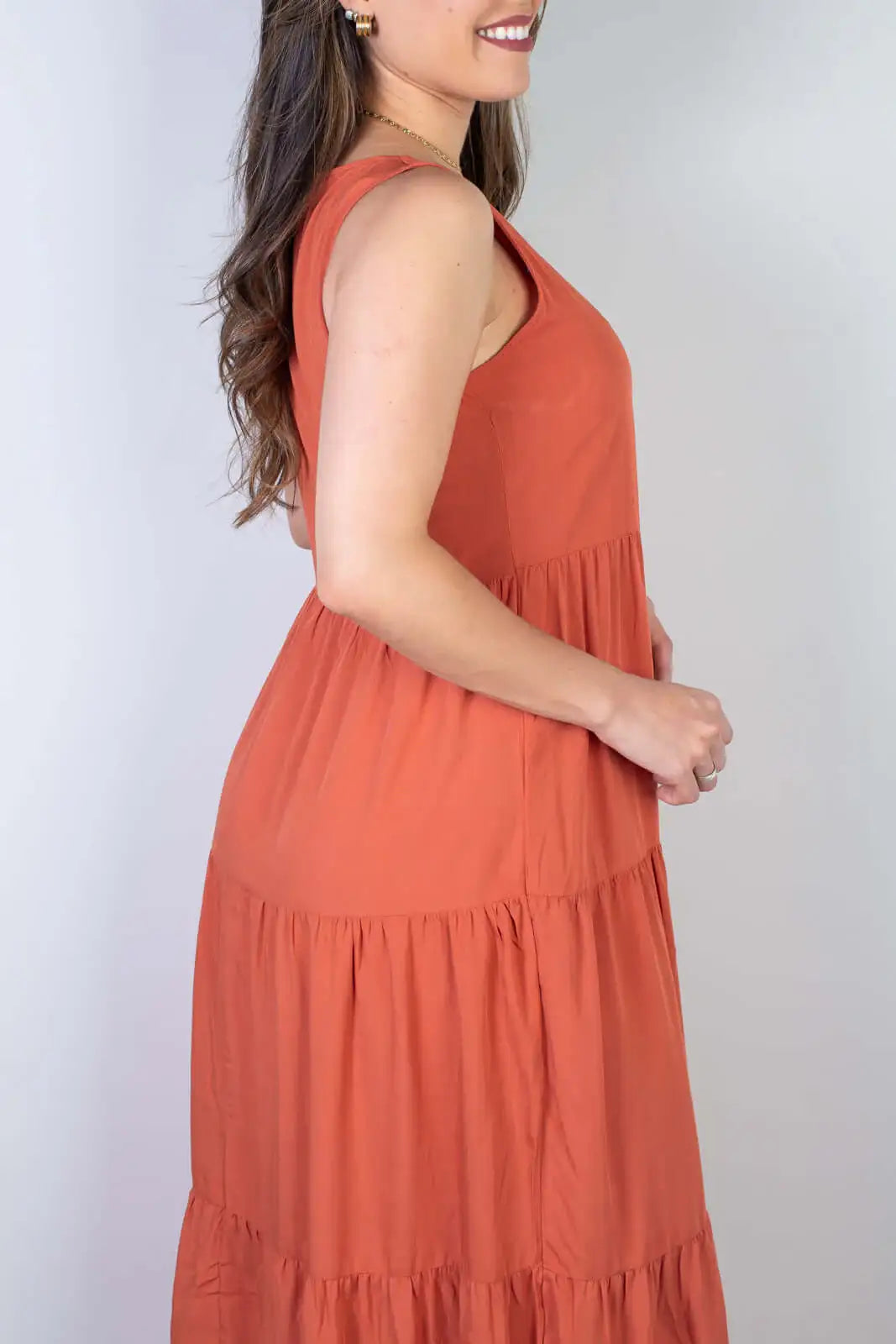 Vestido midi regata babados 51290 - Enluaze