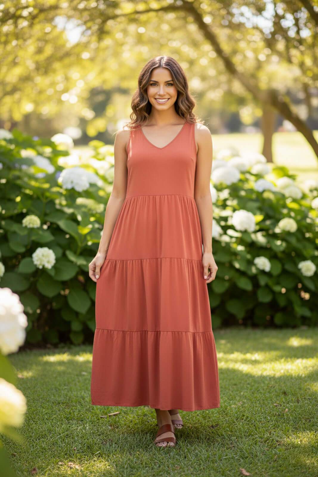 Vestido midi regata babados 51290