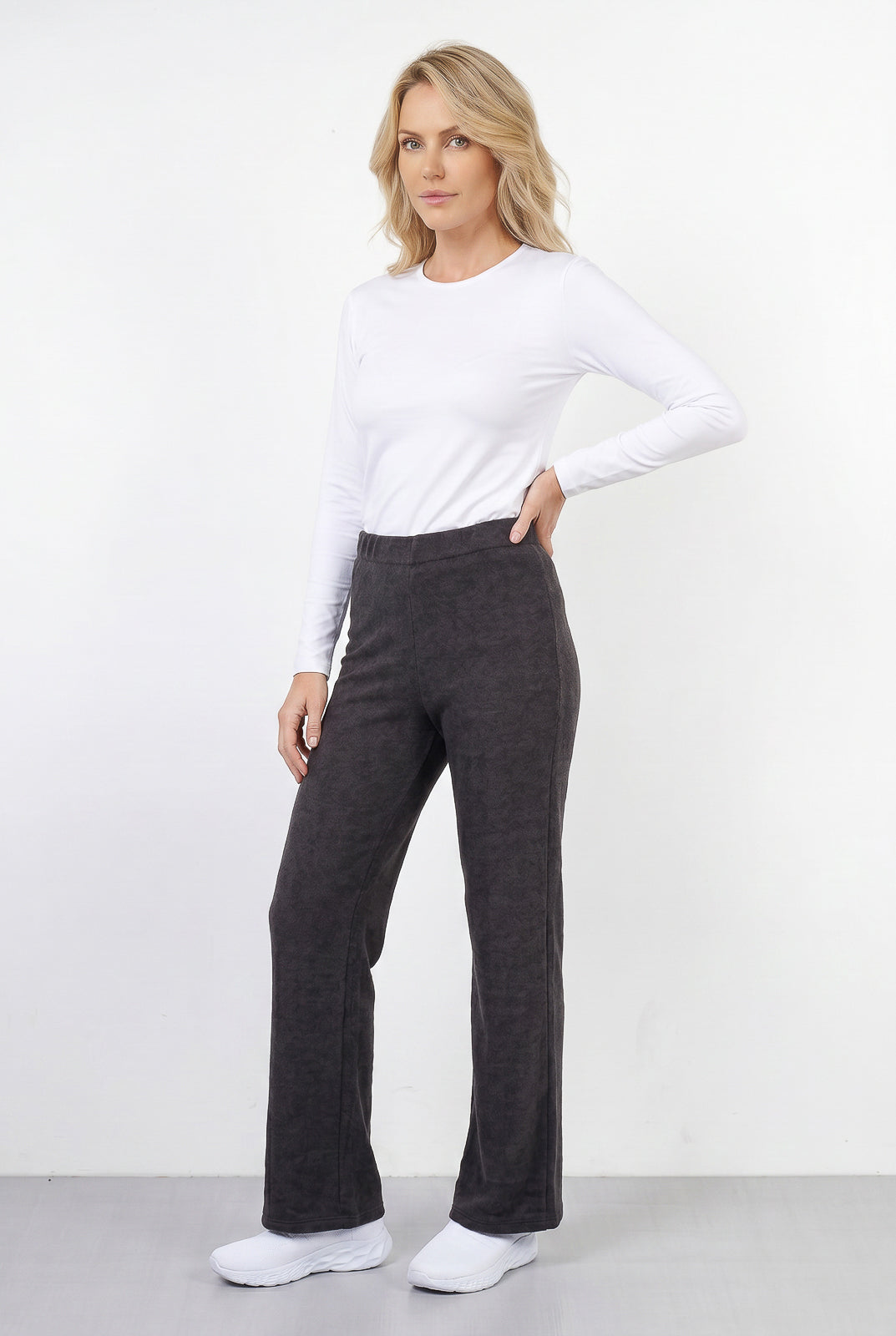 Calça flare feminina de malha 61180