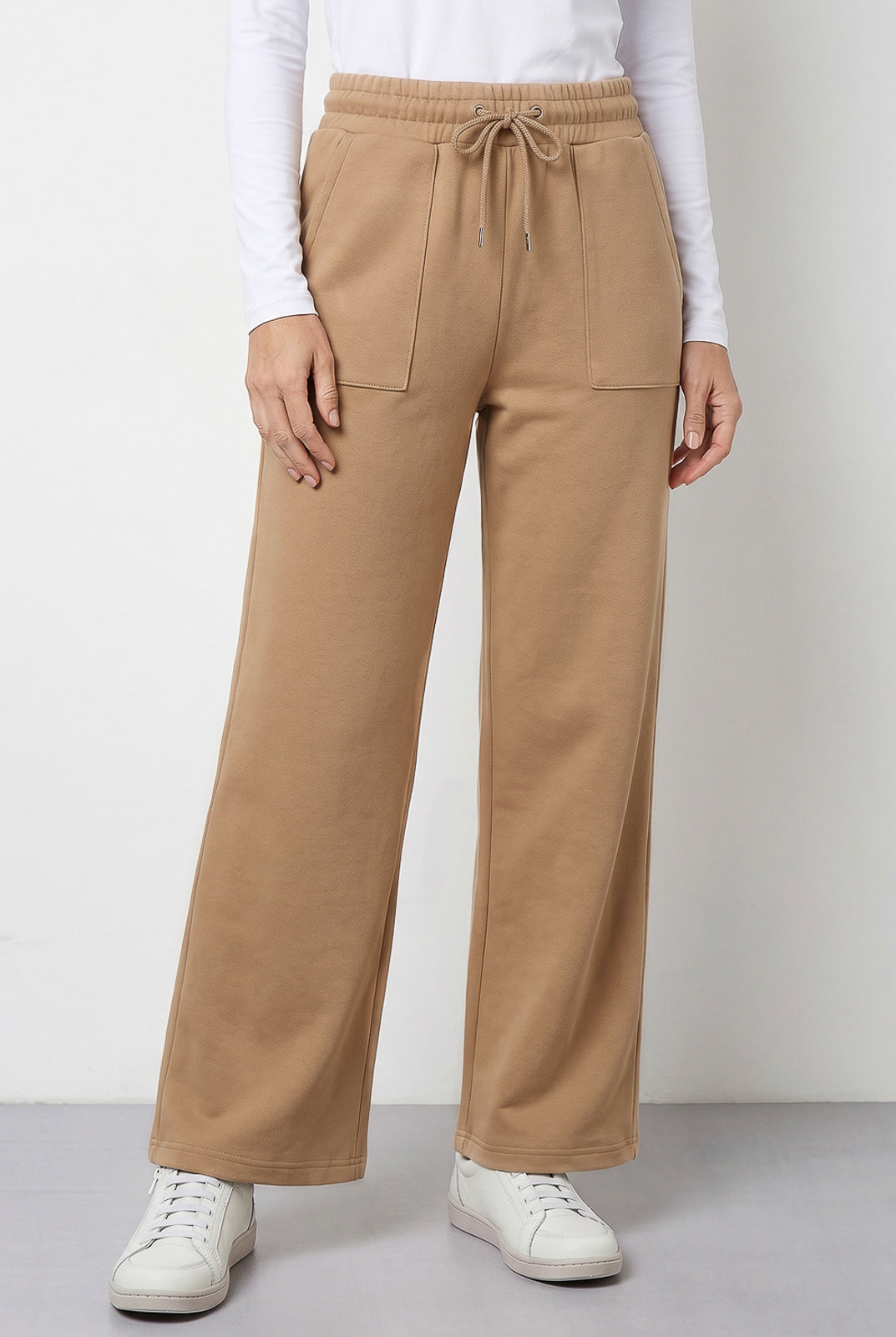 Calça moletom feminina reta com bolsos 61373