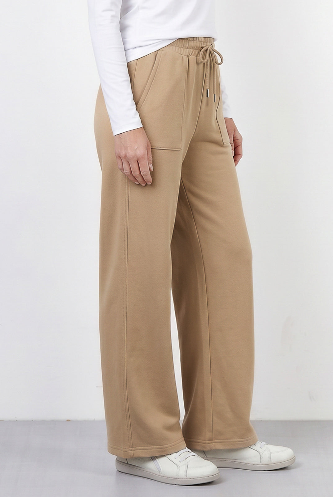 Calça moletom feminina reta com bolsos 61373
