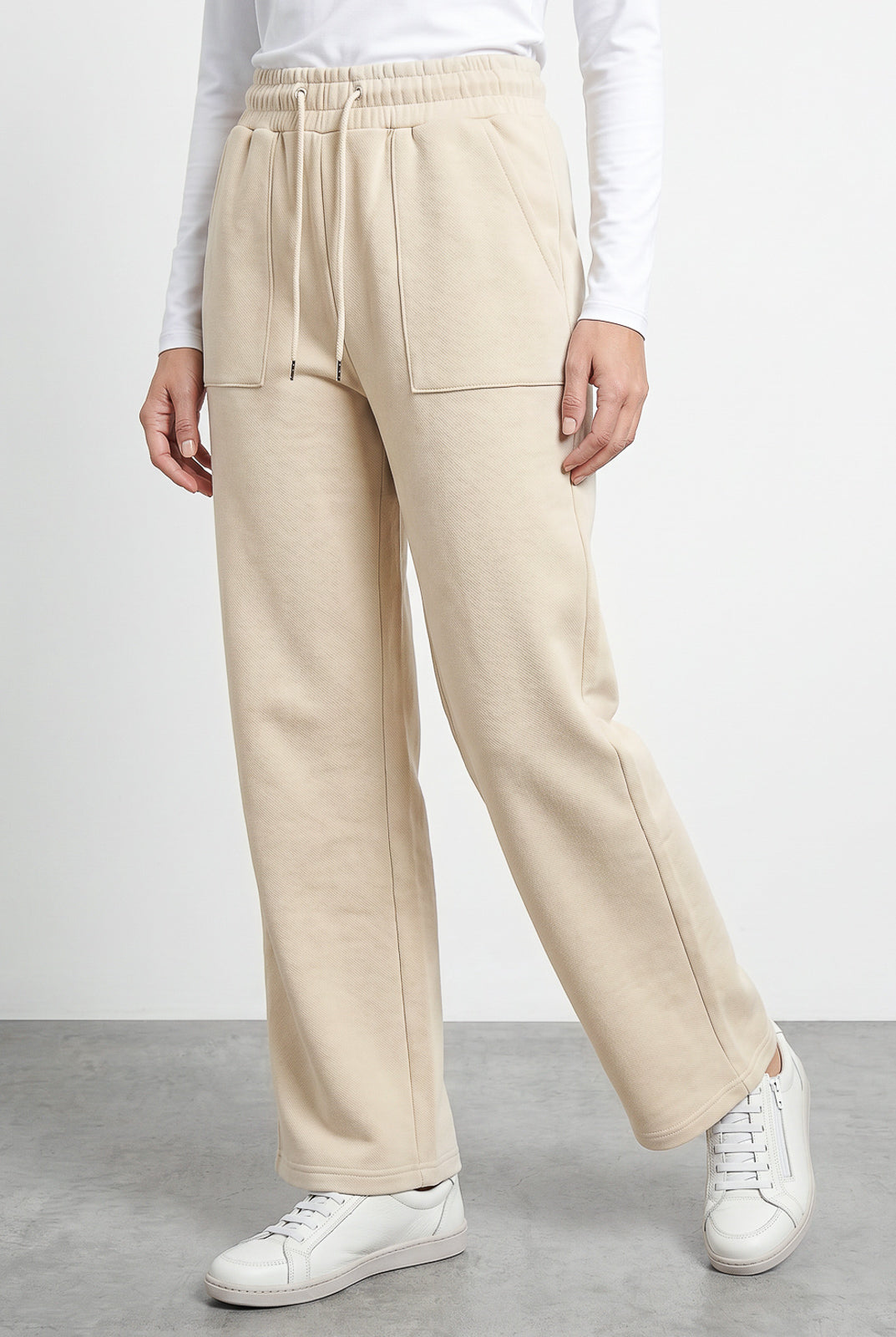 Calça moletom feminina reta com bolsos 61373