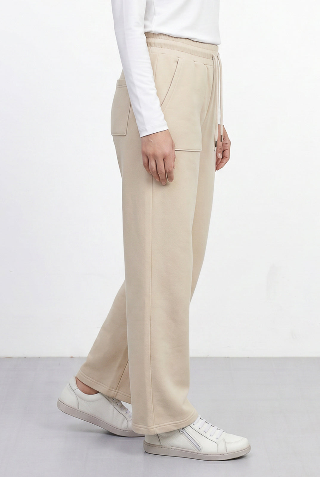 Calça moletom feminina reta com bolsos 61373