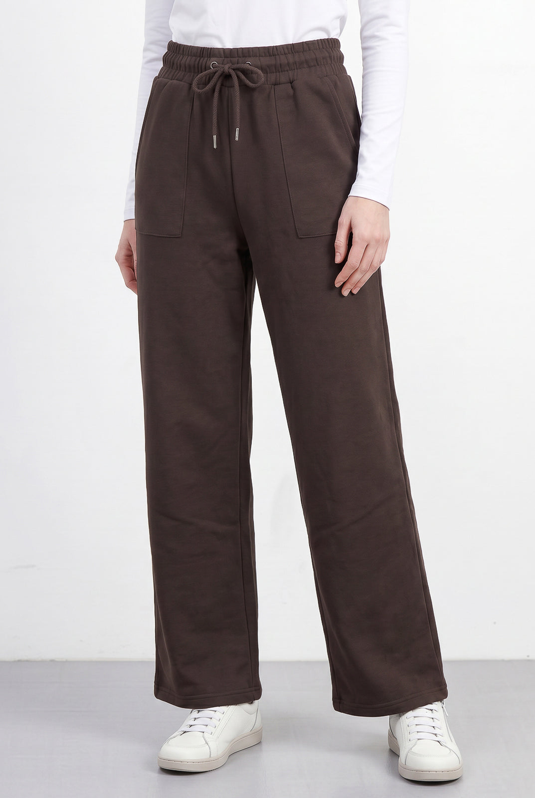 Calça moletom feminina reta com bolsos 61373