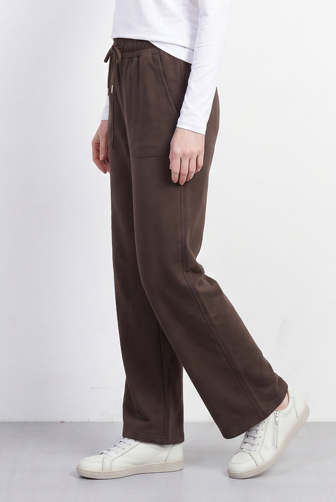 Calça moletom feminina reta com bolsos 61373