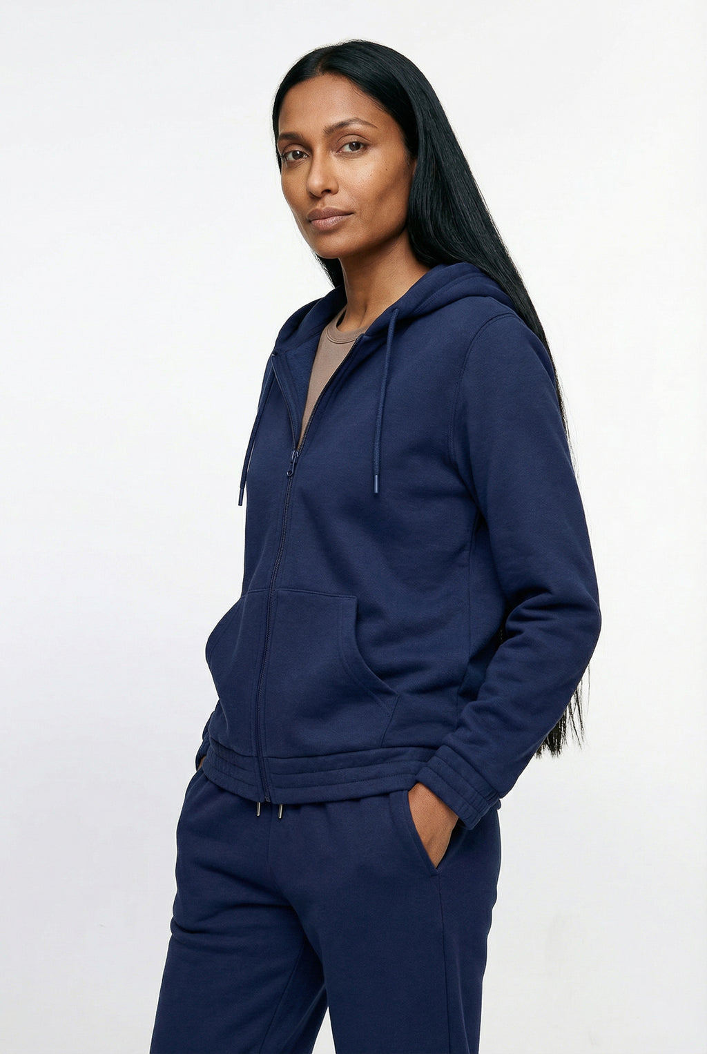 Jaqueta feminina moletom com capuz 61377