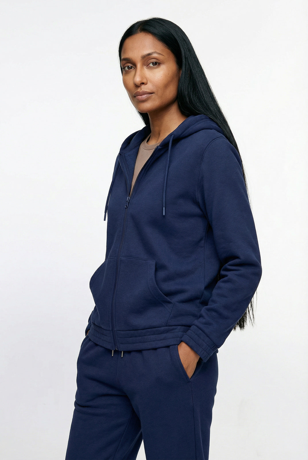Jaqueta feminina moletom com capuz 61377