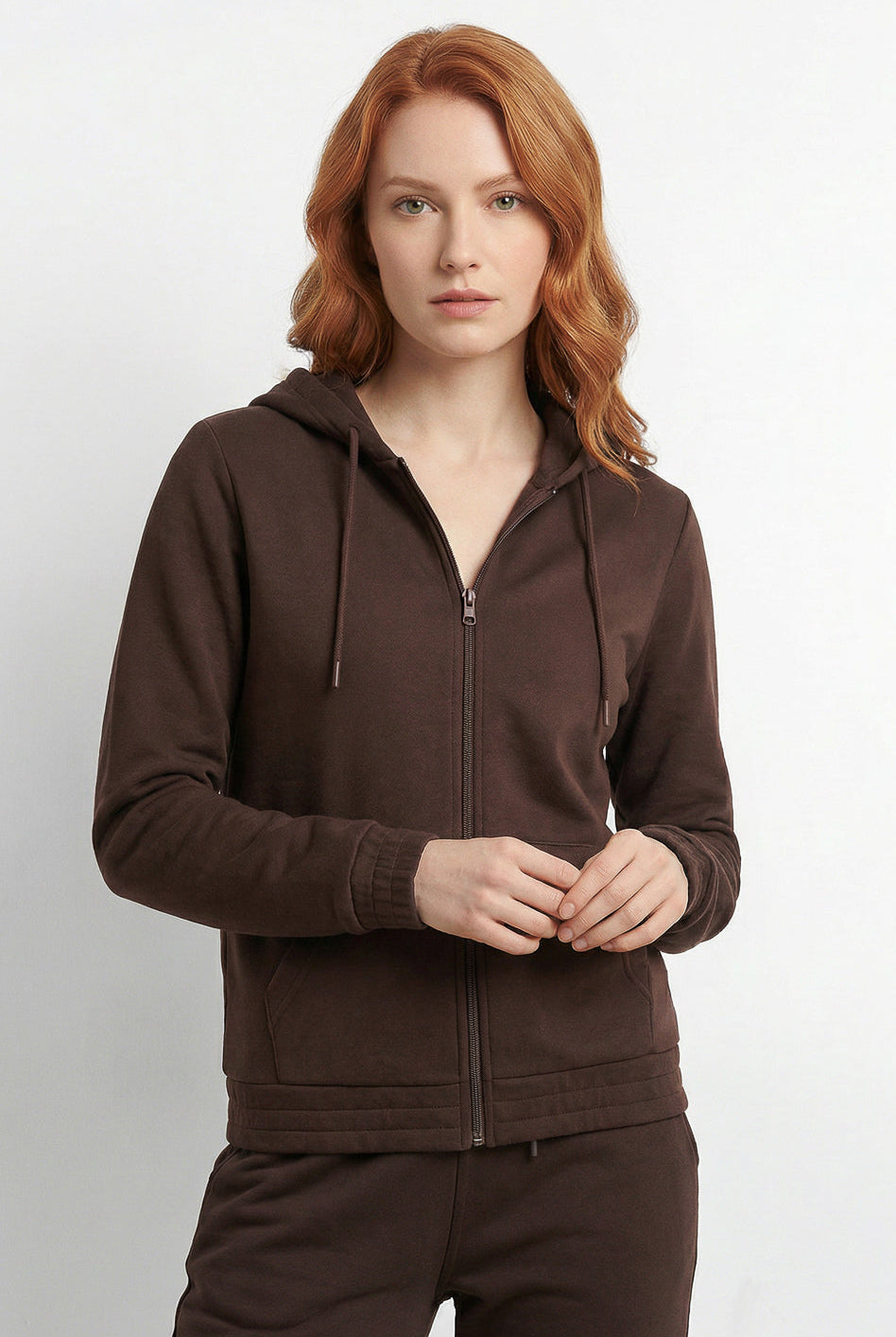 Jaqueta feminina moletom com capuz 61377