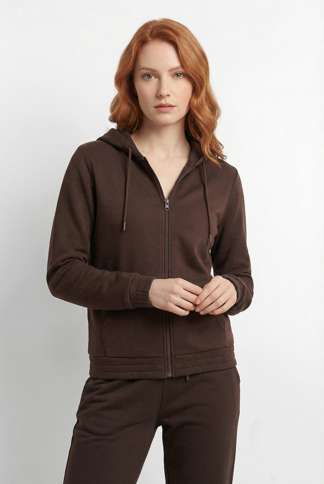 Jaqueta feminina moletom com capuz 61377