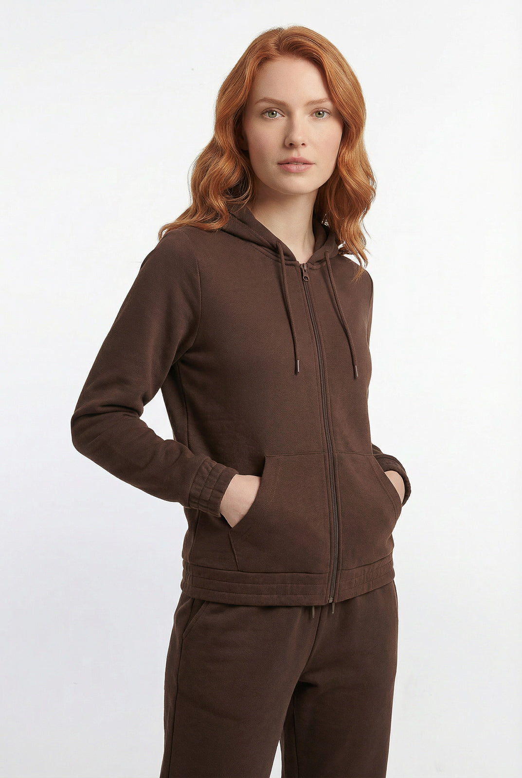 Jaqueta feminina moletom com capuz 61377