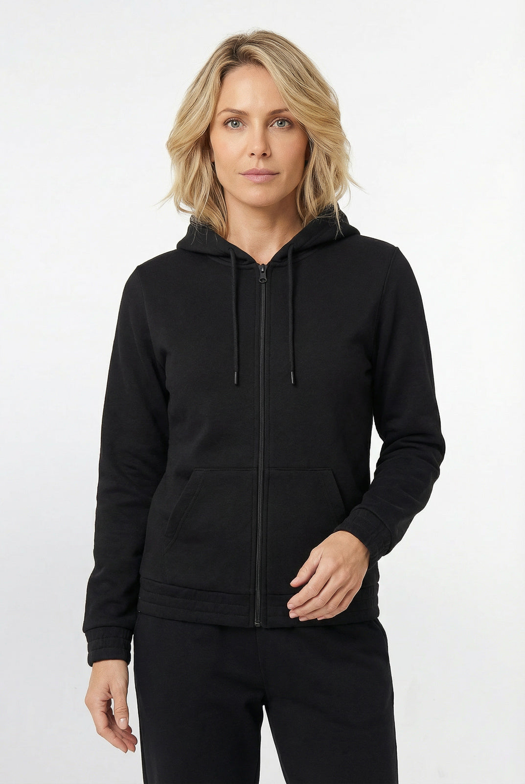 Jaqueta feminina moletom com capuz 61377