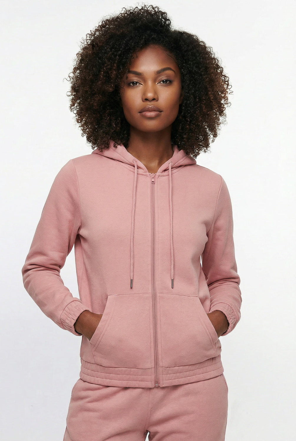 Jaqueta feminina moletom com capuz 61377