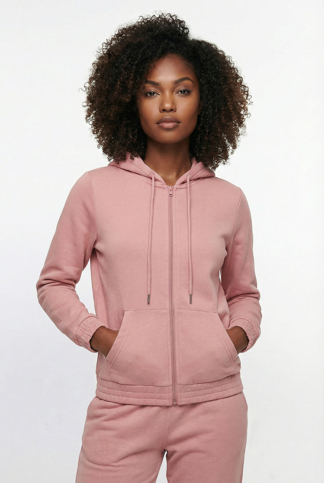 Jaqueta feminina moletom com capuz 61377